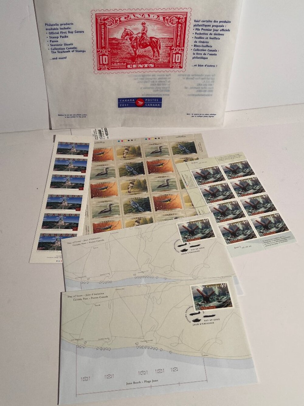 Vintage Canada Post Stamp Lot - D-Day Juno Beach First Day Covers & Sheets  Desc